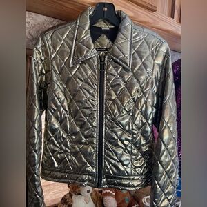 Frankie B. Metallic Bomber Jacket